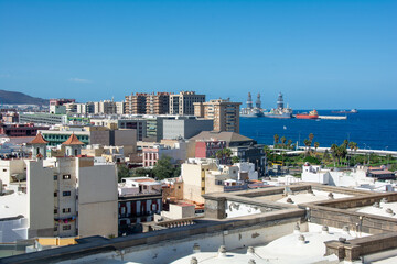 Town and harbor in Las Palmas on Gran Canaria, Spain