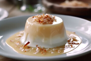 Sweetened condensed milk and coconut pudding