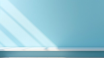 Minimal Light Blue Wall background with sunshades - Suitable for Product Presentation Backdrop, Display, and Mock up - Ai