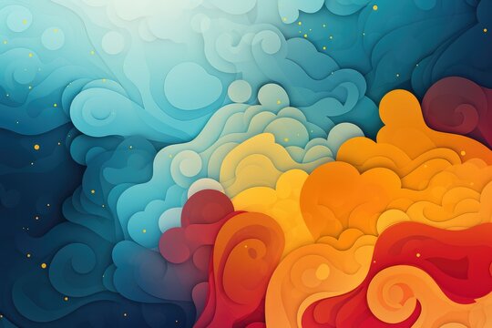 Abstract background with blue, orange, yellow and red colors. Abstract background banner for forefathers day