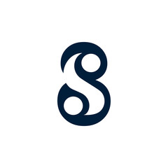 Fototapeta premium The vector is a monogram of the letter 8 and S.