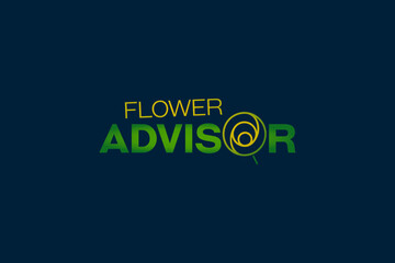 Vector is a Flower Advisor lettering. On the letter O in the shape of a flower.