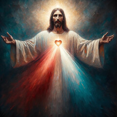 Christ's Rays of Divine Love and Mercy: The Sacred Heart of Jesus 