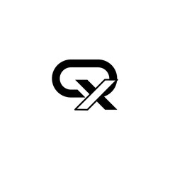 The vector is a monogram of the letter Q and X.