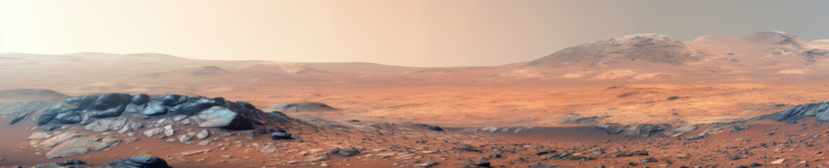 Fototapeta na wymiar Mesmerizing close-ups of Mars' rocky terrain and red dunes.