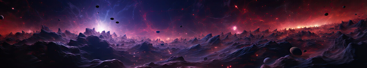 Awe-inspiring celestial scene, where a myriad of stars and planets illuminate the vast.