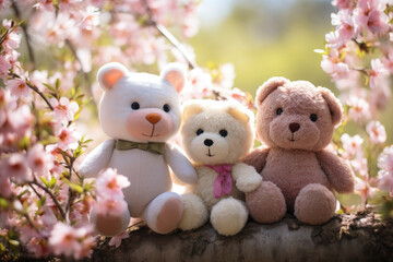 Soft Toy Companions Amidst Nature's Beauty