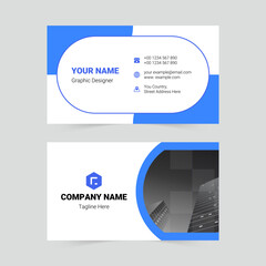 Blue modern business card template