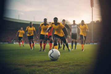Obraz na płótnie Canvas Soccer Excellence: African Athlete in Play