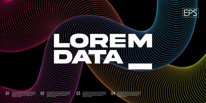 Abstract backgorund with dotten wavy shape. Vector background.