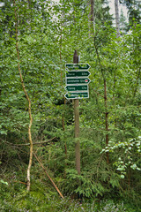Wegweiser zum Wandern zwischen Bad Lobenstein und Harra, Thüringen, Deutschland