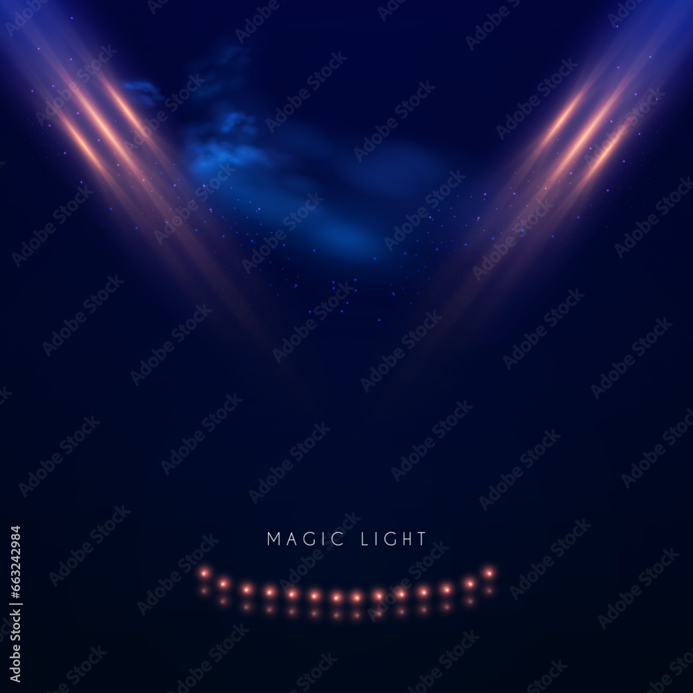 Wall mural empty scene with magic light. spotlight effect. product display.