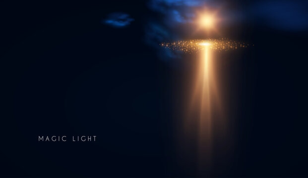 Magic and mystery light effect. Sacred isoteric glow. Cosmos, star and space transparent design.
