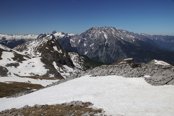 Obraz premium Panorama opening from Kitzsteinhorn, sky resort slope, Kaprun, Austria