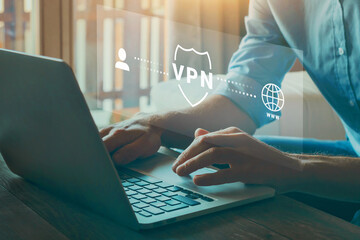 VPN concept, Virtual private network. Secure encrypted internet connection. Anonymous internet...