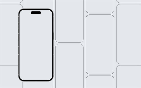 Mobile phone mockup, Smartphone template, Telephone vector mock up, Phone technology illustration, Simple smart phone mock