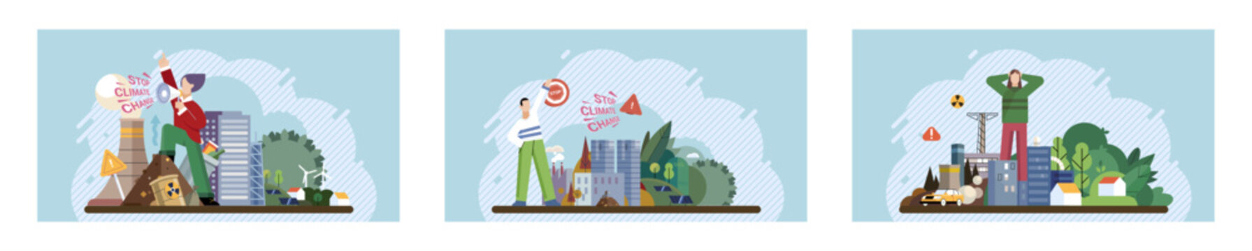 Climate change. Save the planet. Vector illustration On World Environment Day, lets commit to making greener choices Environmental protection is key to mitigating impacts global warming By addressing