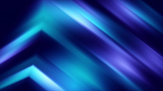 Glowing neon blue arrows and lines moving up. Animated background with light effect. Looped abstract motion graphics.
