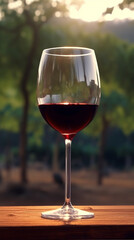 ブドウ畑とワイングラス