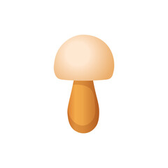 White chocolate mushroom. Delicious dessert cookies isolated on white background. Vector flat cartoon illustration.