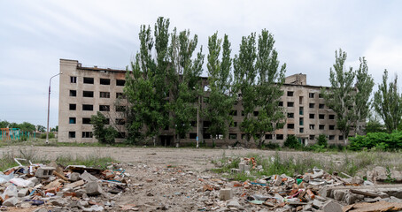 inside a destroyed school in Ukraine