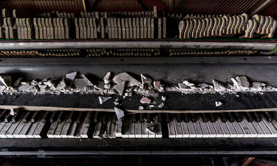 inside a destroyed school in Ukraine