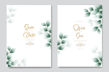 beautiful watercolor floral wedding card template 