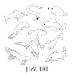 Fototapeta premium Jurassic period Dinosaurs Prehistoric period Sea creatures
