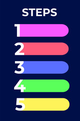 5 steps icons.
Vector icons for the site 5 steps.
Colorful icons