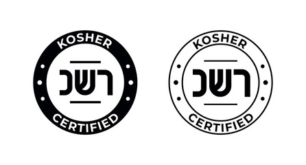 Fototapeta premium Kosher Certified symbols. International symbols of kosher food. Packaging concept.