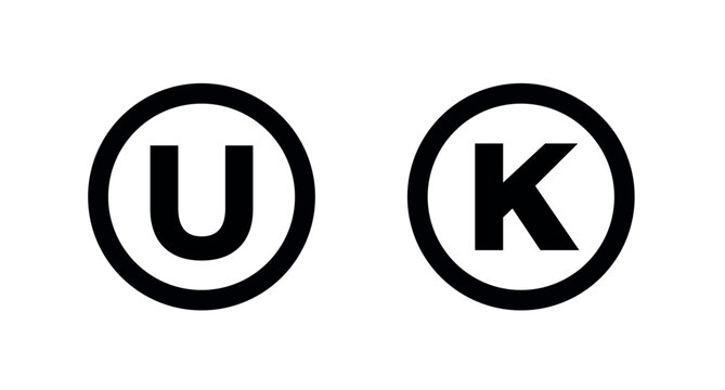 Kosher Certified symbols. International symbols of kosher food. Packaging concept.