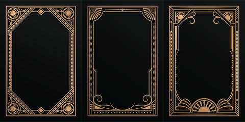 Vintage elegant gold frame vector template
