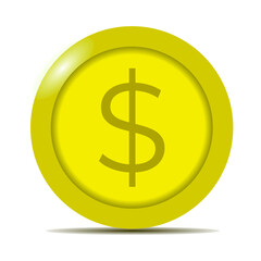 Obraz premium 3D gold coin. Volumetric coin icon