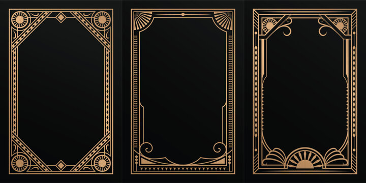 Vintage elegant gold frame vector template