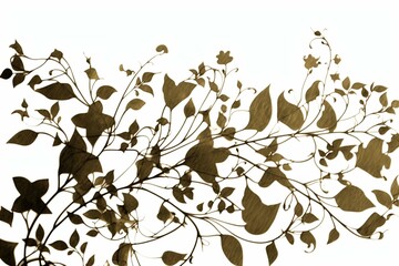 Cutout of floral vines. Generative AI