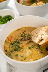 Creamy wild mushroom soup