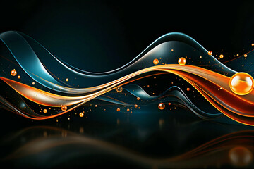 
Digital technology, abstract background. Colorful waves. Generative AI.