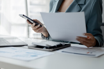 Businessmen work with private start-up companies, marketing department employees work to plan marketing, organize promotions, sell products and services of the company. Marketing planning concepts.