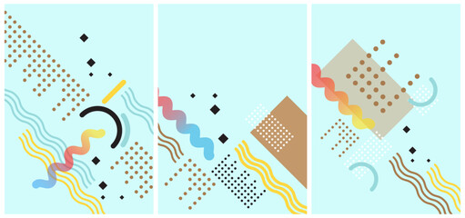 Geometric banner. Set of vector illustrations. Clean style backgrounds