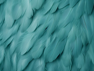 Obraz premium Turquoise textured feather close up background 