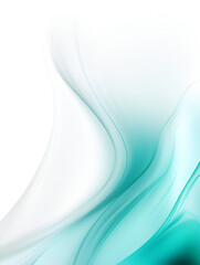 Fototapeta premium Abstract soft turquoise wave with white copy space for text 