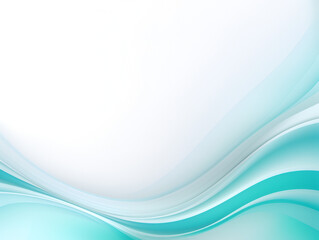 Fototapeta premium Abstract soft turquoise wave with white copy space for text 