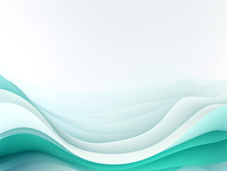 Obraz premium Abstract soft turquoise wave with white copy space for text 