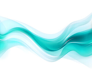 Obraz premium Abstract soft turquoise wave with white copy space for text 
