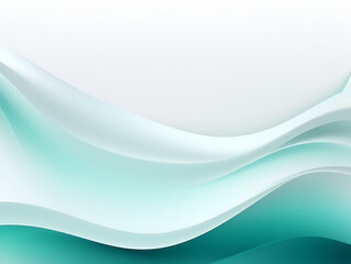 Obraz premium Abstract soft turquoise wave with white copy space for text 