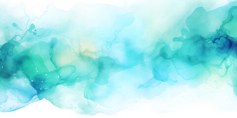 Abstract textured turquoise watercolor background - obrazy, fototapety, plakaty
