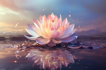 Yoga méditation fleur de Lotus, fond d'écran - obrazy, fototapety, plakaty