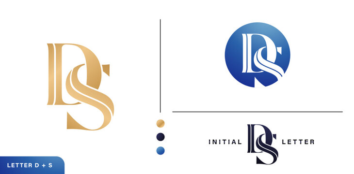 DS initial letters monogram logo isolated white backgrounds for business cards elements, branding company identity, advertisement materials golden foil, collages prints, ads campaigns, wedding invites