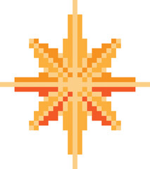 Christmas star Pixel art Vector image