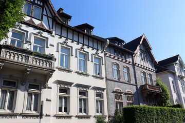 Fototapeta na wymiar Historische Fassaden im Altbauviertel, Bielefeld, NRW, Germany